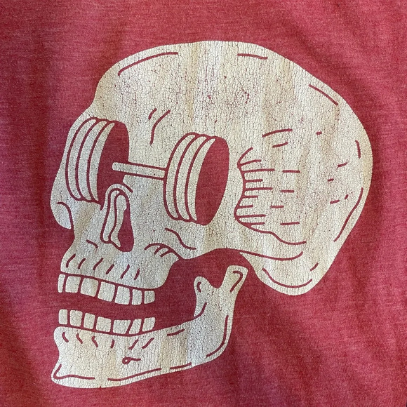 Reebok Red Skull Tee T-shirt Size Medium - Picture 5 of 8